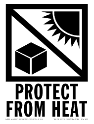 IPM304 Protect from Heat labels